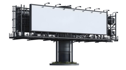 Obraz premium Modern digital billboard turned off, isolated on transparent background