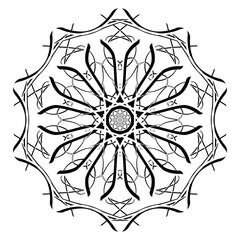 Fototapeta premium Black and white abstract art for screen printing on cups, bowls, shirts or as a tattoo.