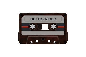 Obraz premium Vintage cassette tape with RETROVIBES label