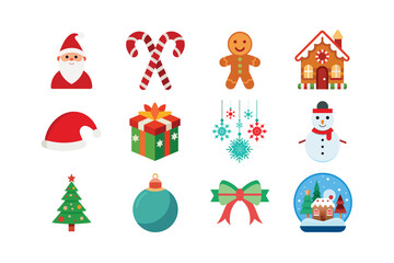 Christmas Vector Illustration Pack – Festive Icons and Seasonal Decorations 