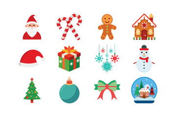 Complete Christmas Clipart Set – Santa, Elf, Reindeer, Tree, and Holiday Elements