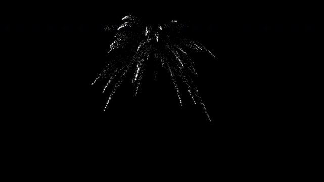 4k particles close up of a spider firework on black background with alpha channel