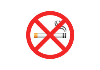No Smoking Symbol Prohibiting Tobacco Use on transparent background