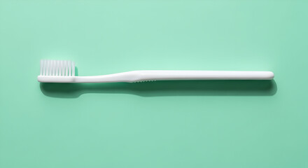 Toothbrush Dental Hygiene Health Wellness White on Mint Green