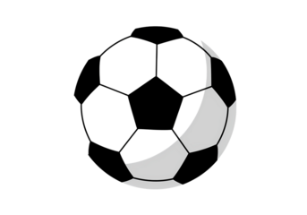 Soccer Ball Graphic Black and White Football Icon Sport Equipment Illustration on transparent background