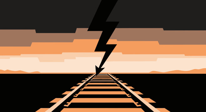 Impending Doom On The Horizon Threatening Progress Along The Railway Line