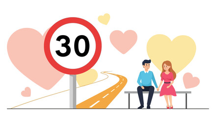 Life Begins at Thirty Romantic Milestone Reached with Love and shared Dreams