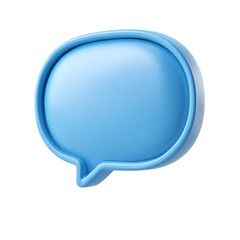 Fototapeta premium A bright blue 3d speech bubble icon isolated on a transparent background, representing communication, dialogue, and messages in a modern digital format