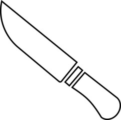 kitchen knife icon in line. isolated on transparent background. use for cutting fruit, vegetable sign symbol