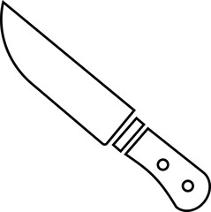 kitchen knife icon in line. isolated on transparent background. use for cutting fruit, vegetable sign symbol