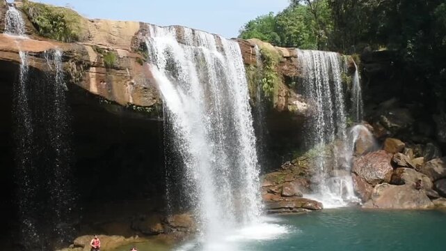 Krang Shuri water falls of Meghalaya in slow motion