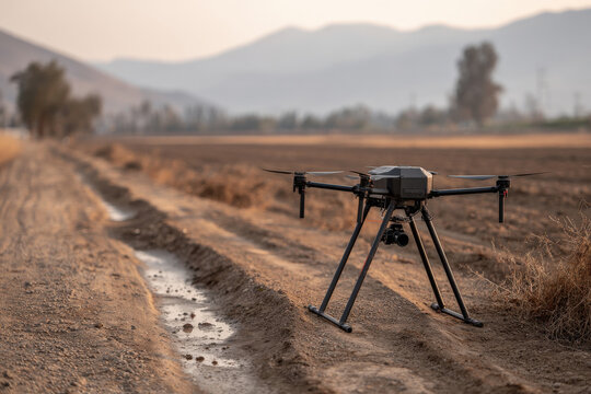 modern drones and uavs designed for ecological monitoring are showcased against clean background
