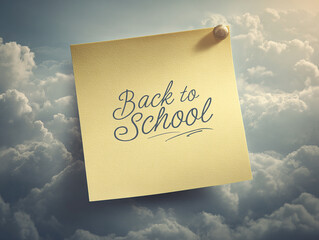 Back to School Sticky Note: Cloud Background, Cursive Font, Academic Planning Reminder
