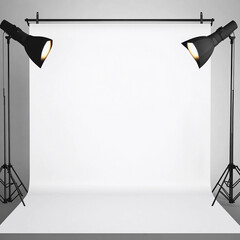 Bright backdrop with studio lighting for photo sessions Generative AI