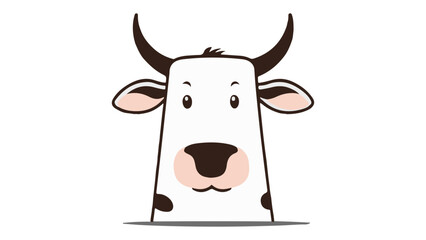 funny cow vector illustration, funny smiling cartoon cow illustration in vector