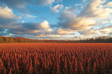 sunset over field