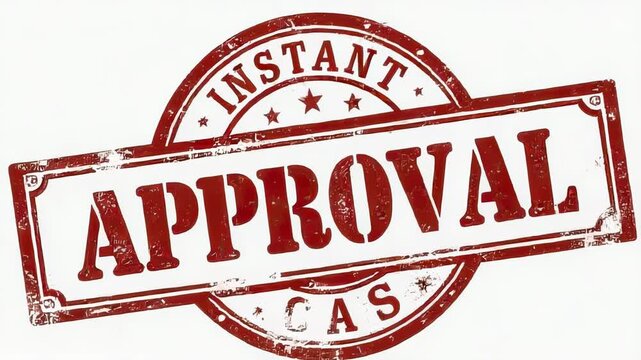 A rubber stamp featuring the word 'approval' written in bold letters