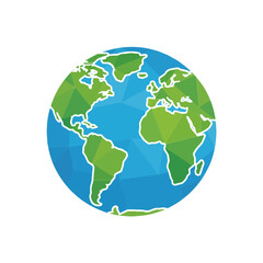 Polygon Earth Globe Icon