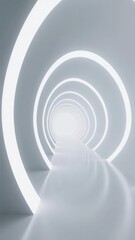 Fototapeta premium Infinite Tunnel with Glowing Circular Rings