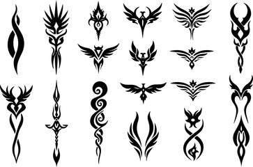 "Eternal Flame: Stylized Fire Icon" tattoo design vector bundle