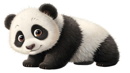 Fototapeta premium a cute panda isolated on transparent background