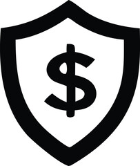 Fototapeta premium Iconographic representation of a shield with a dollar sign inside symbolizing financial security and protection of monetary assets