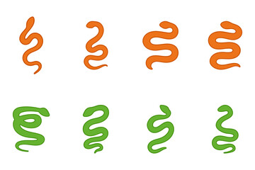 Snake Silhouette Illustration Set Design