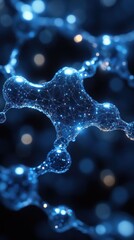 Microscopic Molecular Structure: A Glowing Network of Atoms