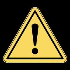 Warning Sign: Yellow Triangle with Exclamation Point.

