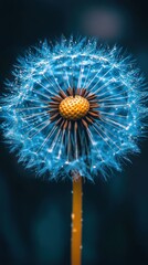 Enchanted Dandelion: A Symphony of Blue and Gold