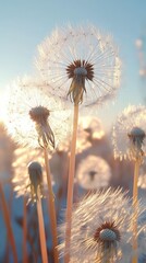 Golden Hour Dandelions: A Sunset Serenade