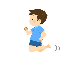 膝立ち歩きをする男の子のイラスト