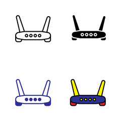 Minimalist Router Icons in Various Styles