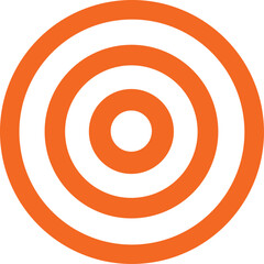 Vibrant orange concentric circles forming a target symbol against a clean white background for design and branding