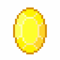 Fototapeta premium yellow crystal in pixel art