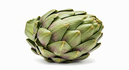 Obraz premium Artichoke with Layered Leaves on a Pristine White Background