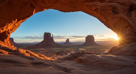 Sunrise over monument valley landscape photography natural wonders desert environment scenic viewpoint