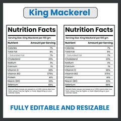 King Mackerel Outline Illustration