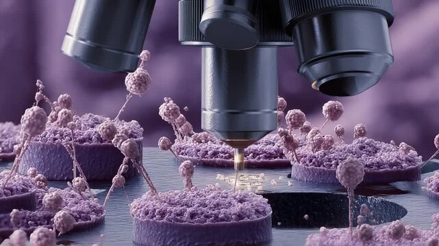 Cells Dividing Under Microscope Observation