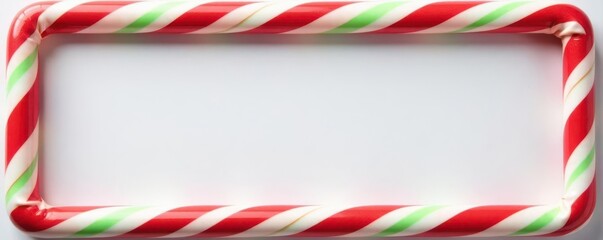 Candy cane frame, red green white stripes, lollipop pattern , holiday, background, sugar