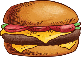 hamburger on a white background