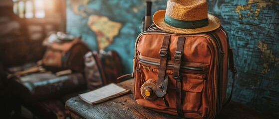 Vintage Backpack, Travel Preparation: A Journey Awaits
