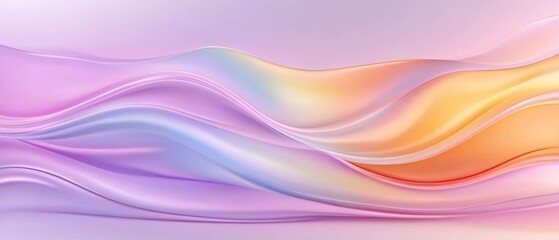 Fototapeta premium Abstract Pastel Waves: A Serene Digital Artwork