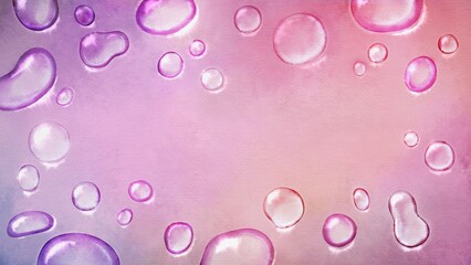 Hand-painted watercolor drops on rainbow background with empty space for text &ndash; colorful abstract illustration with liquid bubbles and soft texture for banner, poster, or digital design