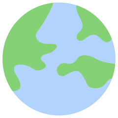 Illustration of Earth Planet with Land and Water