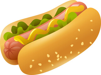 hot dog with mustard