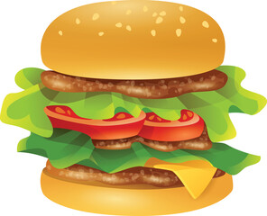 hamburger isolated on white