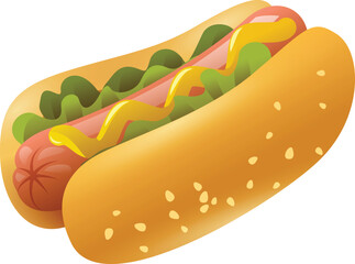 hot dog with mustard