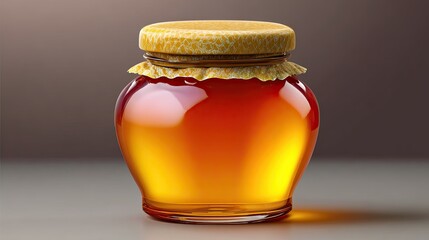 Organic Honey Jar with Flat Design