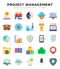 Project Management Icons bundle. Flat style Icons. Vector illustration.
